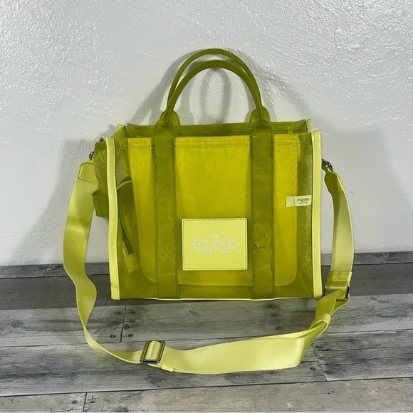 NWOT Marc Jacobs Small Traveler Mesh Tote - Bright Green SOLD OUT EVERYWHERE..!! - Picture 6 of 10